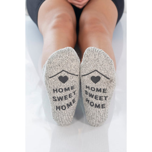 Stoppersocke Home Sweet Home - grau