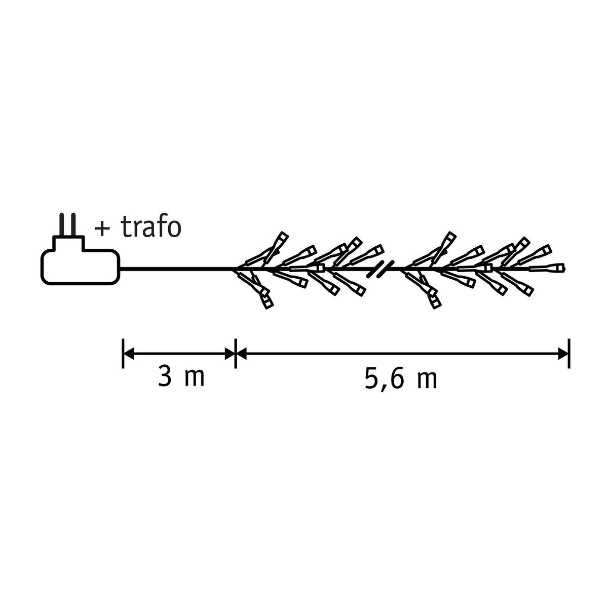 Cluster-Weihnachtslichter mit 768 LED-Lichtern – L560 cm – Warmweiß - HOLE-X-WORLD