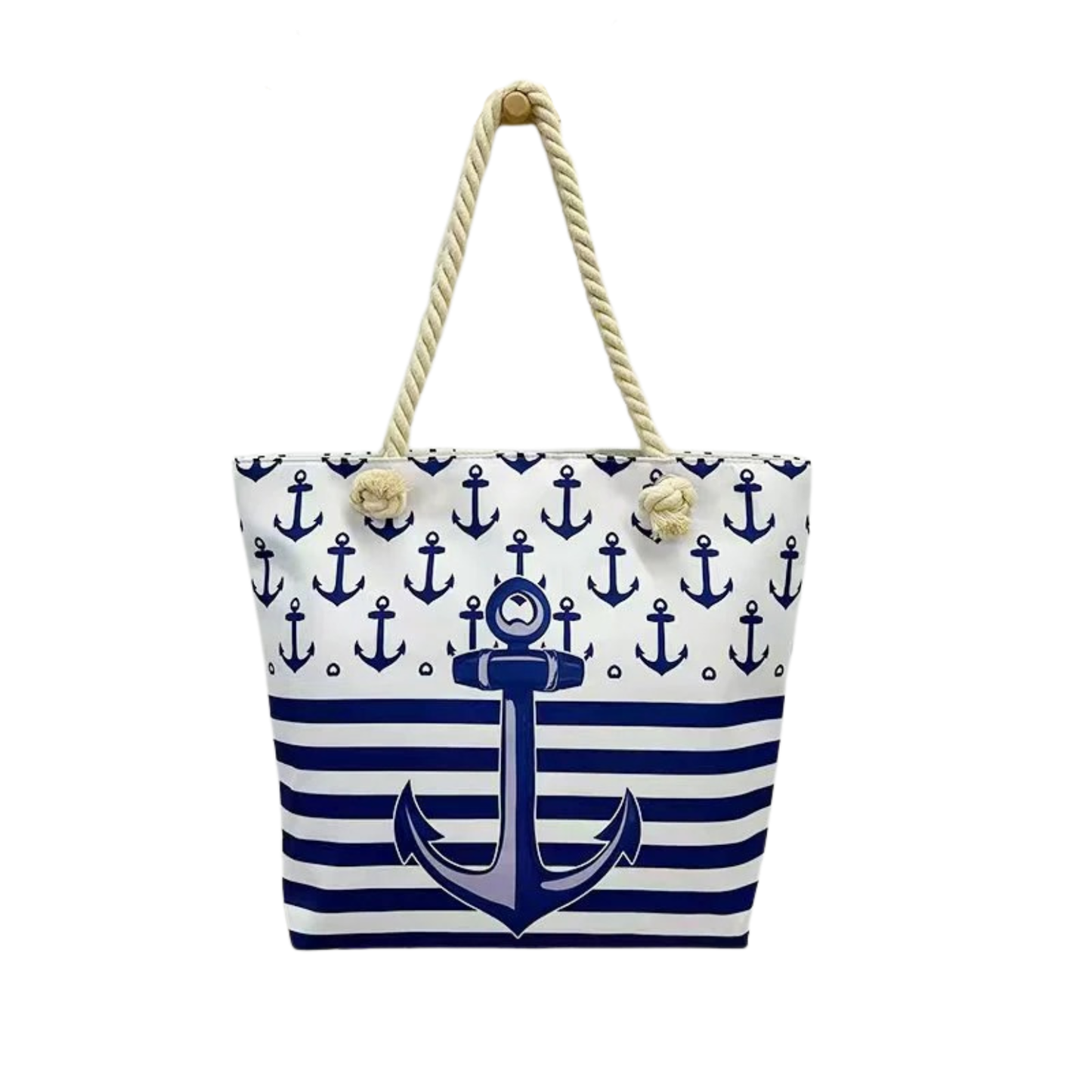 Strandtasche - Anker Streifen: Blau