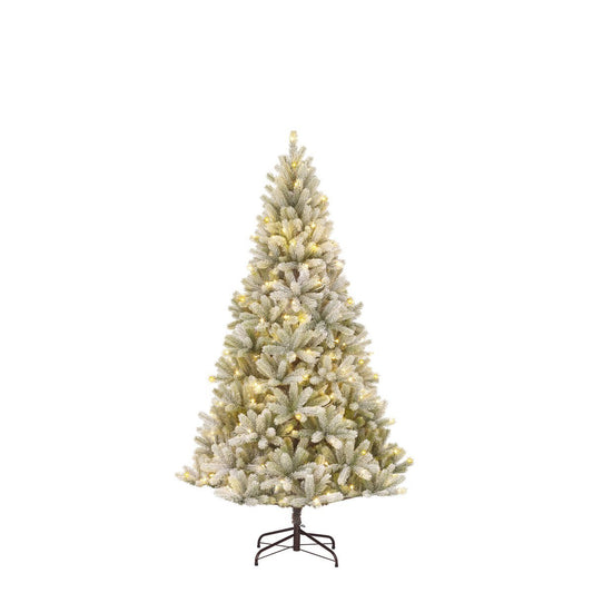 Künstlicher Nagoya-Weihnachtsbaum mit warmweißer LED-Beleuchtung – H180 x Ø108 cm – grün gefrostet - HOLE-X-WORLD