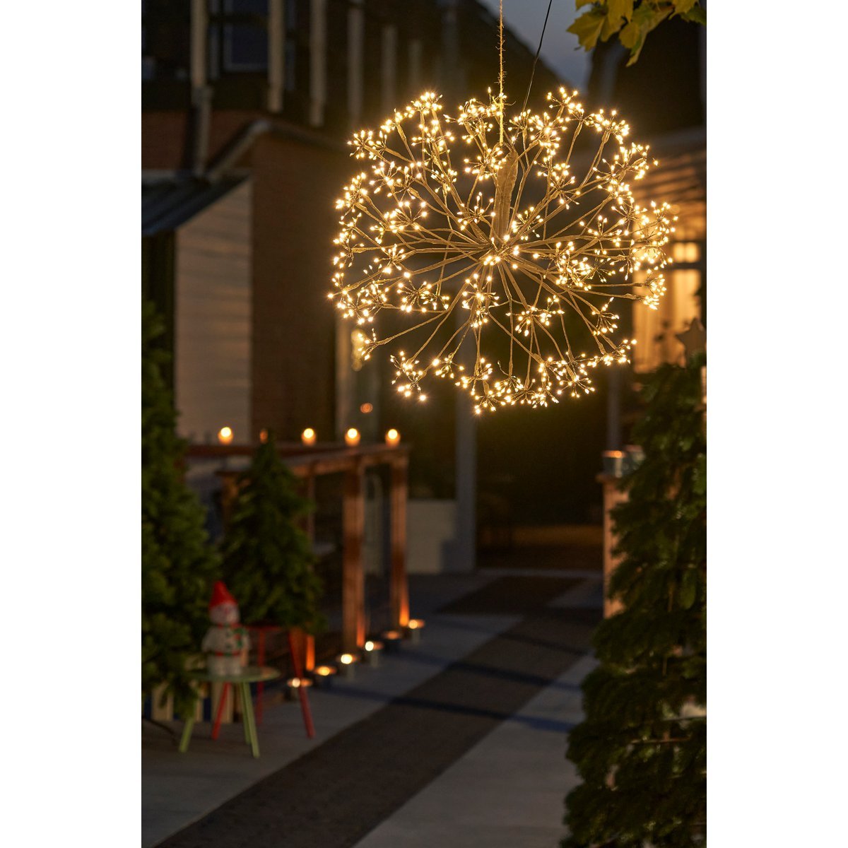 Weihnachtsbeleuchtungskugel mit warmweißen LED-Lichtern - Ø50 cm - Schwarz - HOLE-X-WORLD