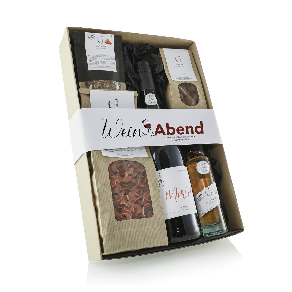 Weinabend – Geschenkset mit Rotwein