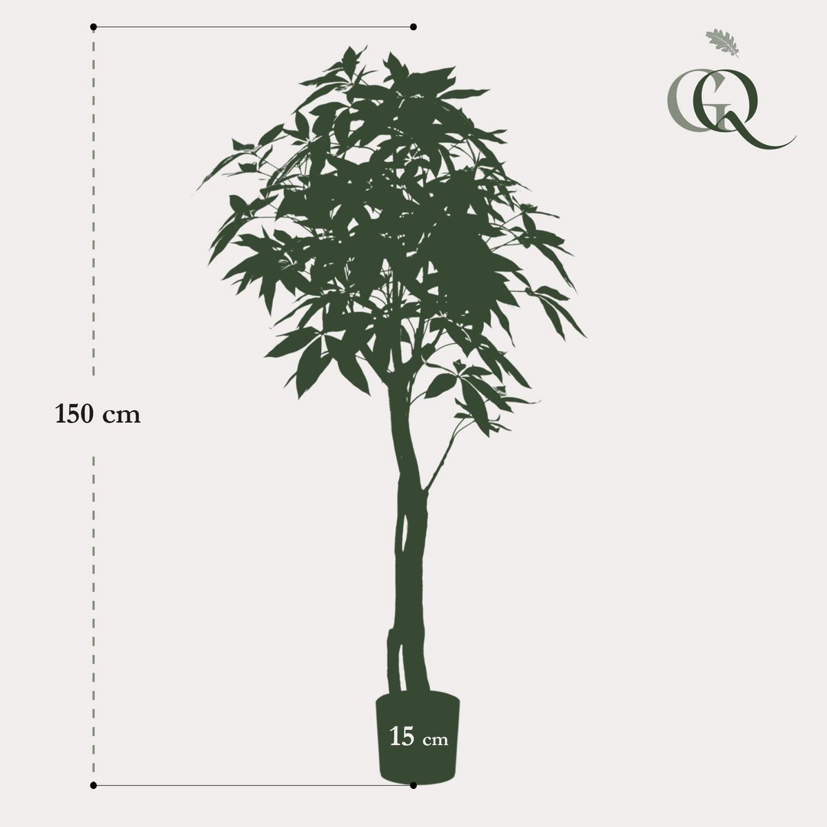 Künstliche Pflanze - Pachira Aquatica - Geldbaum - 150 cm