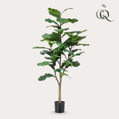 Künstliche Pflanze - Ficus Lyrata - Tabakpflanze - 125 cm - HOLE-X-WORLD