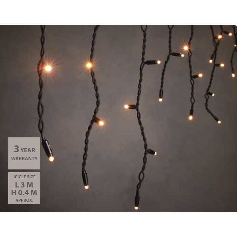 Connect XP Level Lichtvorhang mit 38 LED-Lichtern – L300 x H40 cm – Warmweiß - HOLE-X-WORLD