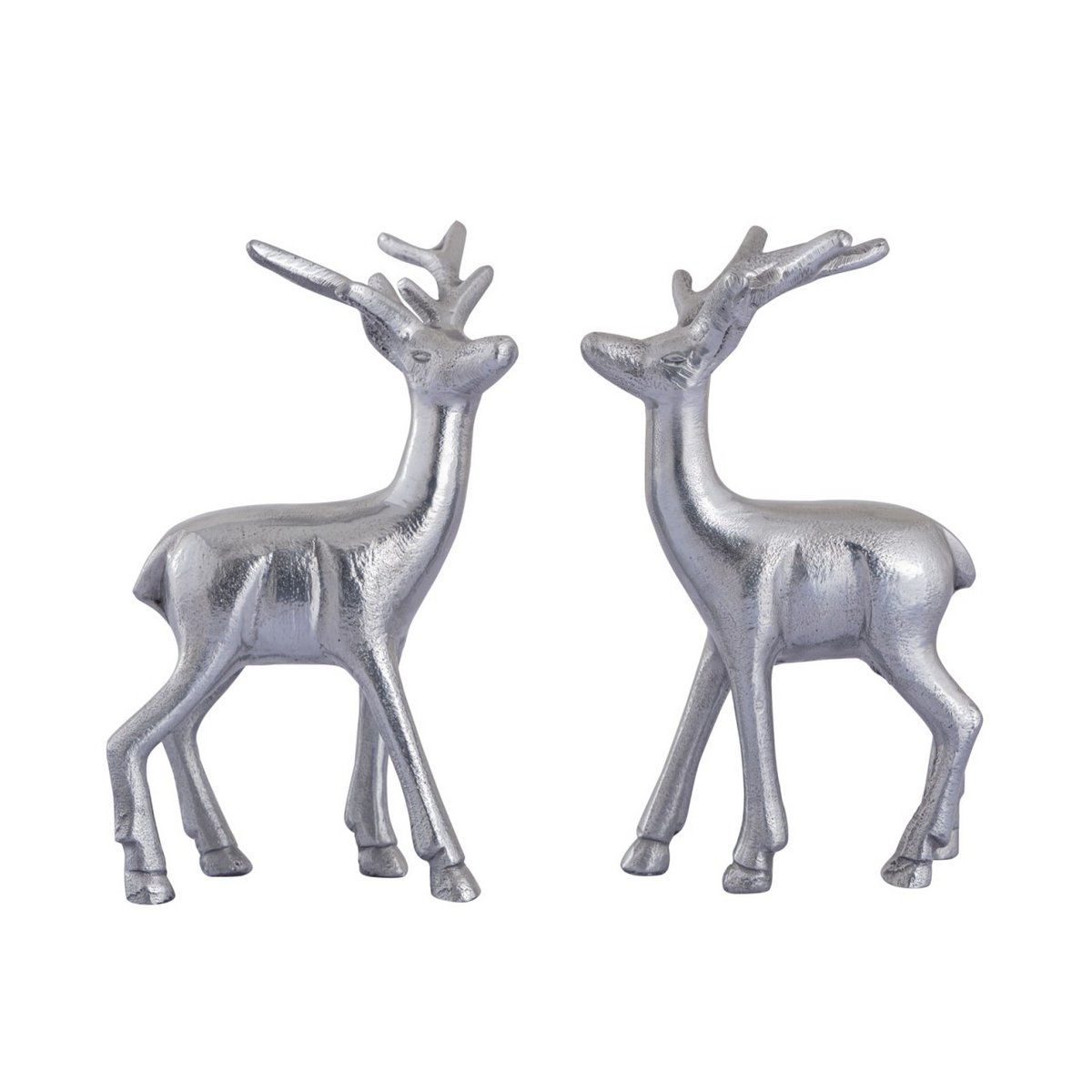 Deko Figur Hirsch VE 8x 2 Stück Tischdekoration Tierfigur silber o. gold Metall Weihnachtsdeko