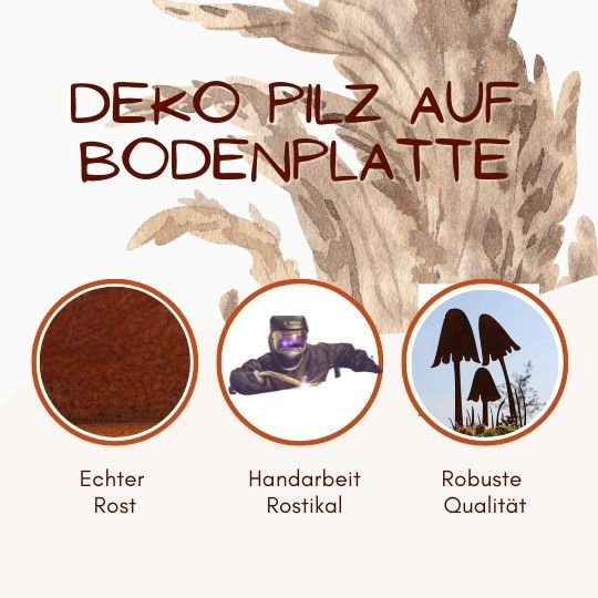 Rost Deko Pilze | auf Bodenplatte oder auf Stab | Herbstdeko Ideen aus Metall