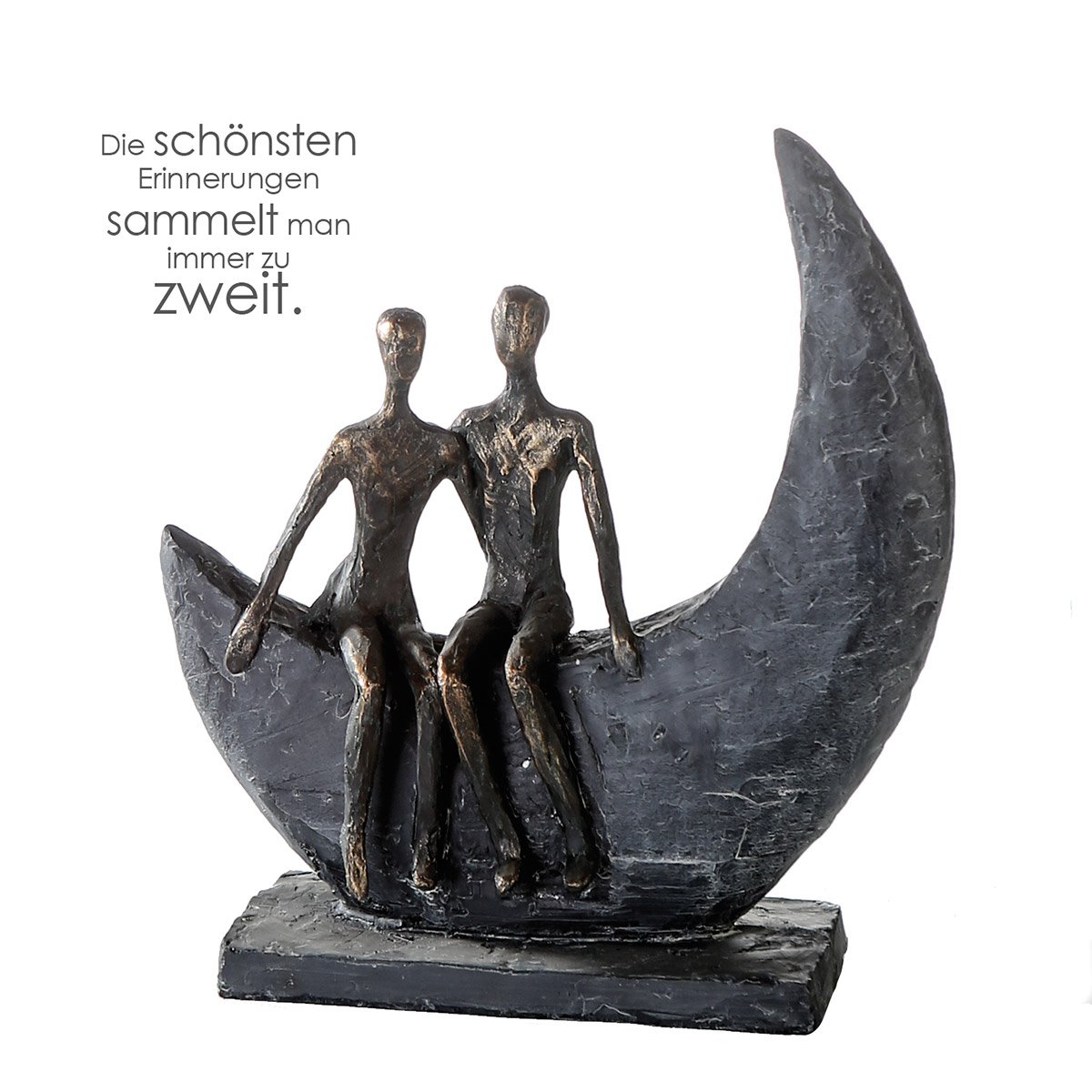 Poly Skulptur "Moon" bronzefarben