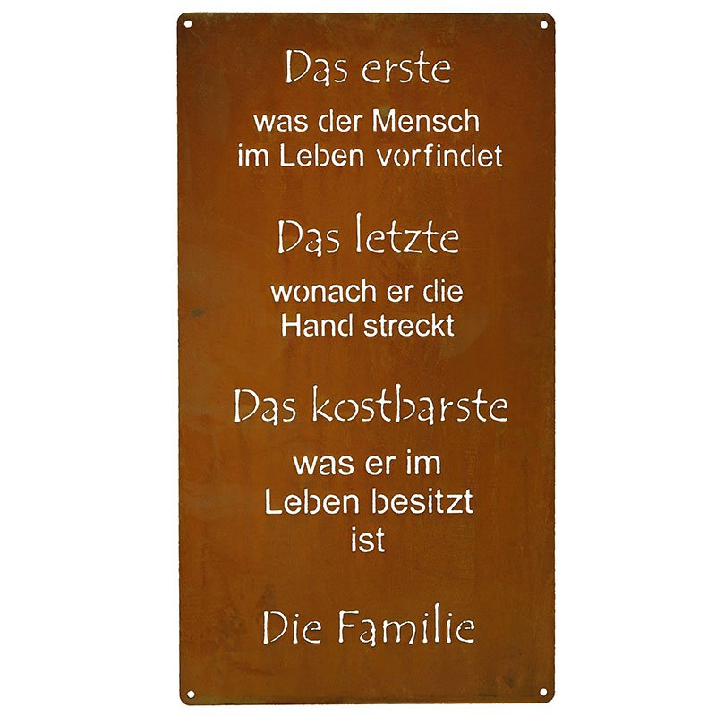 Rust message board "Family" patina metal decoration board for hanging