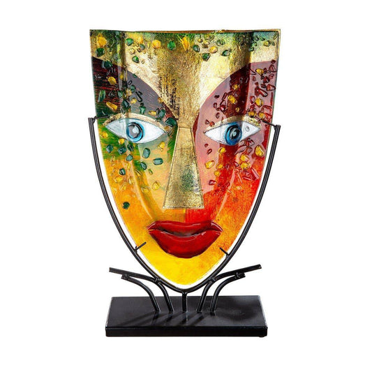 Glasart ovale Designvase Face "Blue Eye" - HOLE-X-WORLD