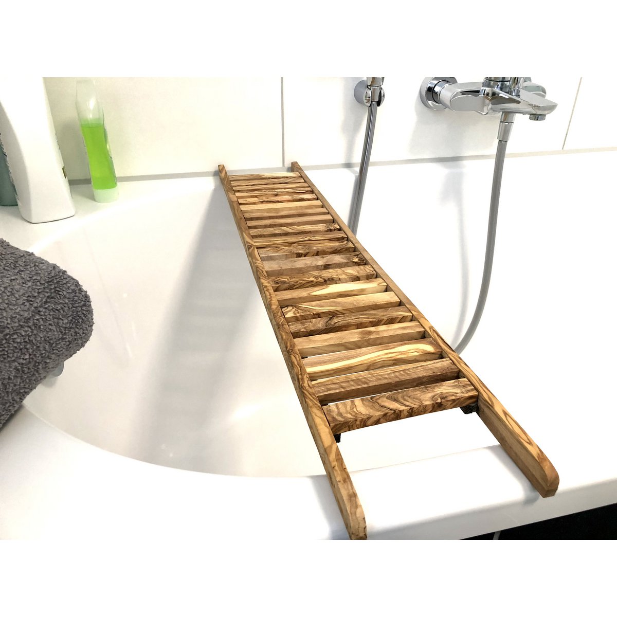 Badewannenablage LUXURY 75 cm aus Olivenholz