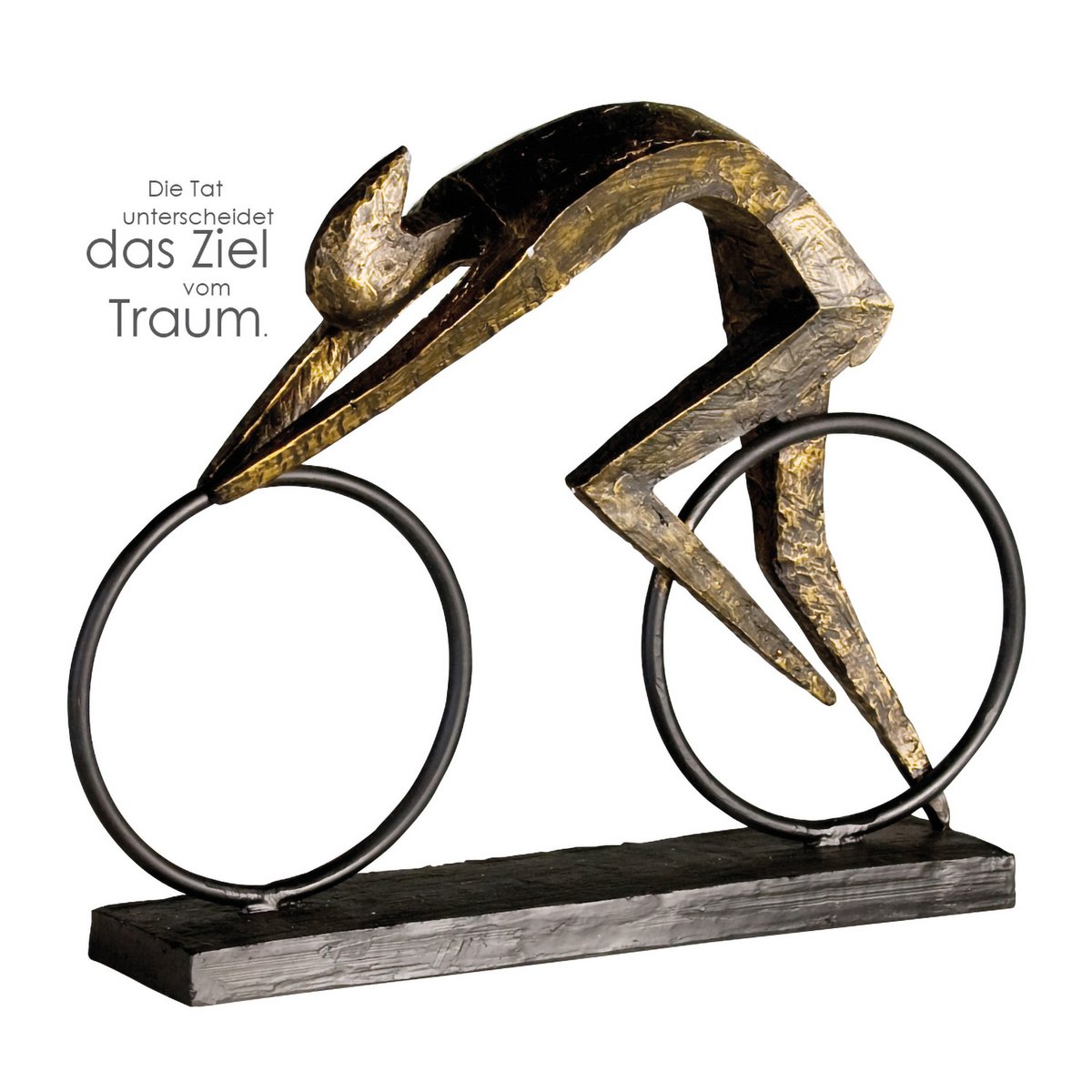 Poly/Metall Skulptur "Racer" bronzefarben L.36,5/H28,5