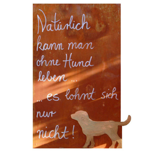 Schild Samy, Rostige Spruchtafel mit Hund - HOLE-X-WORLD