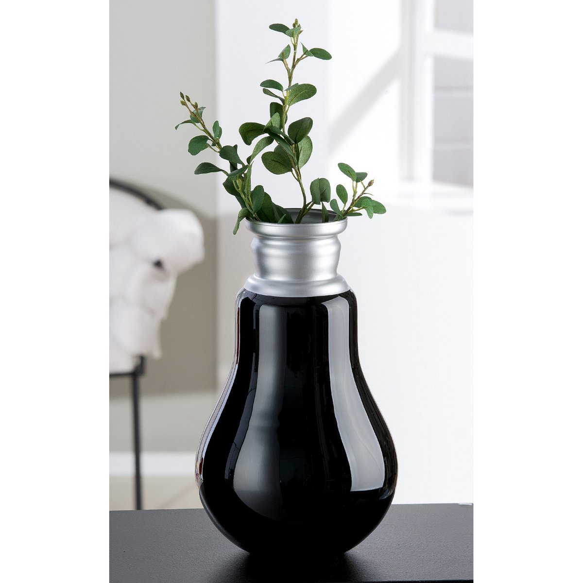 Vase, Blumenvase, Dekoration RETRO aus GLAS in Schwarz