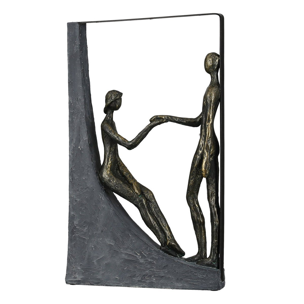 Poly Skulptur "Holding Hands" bronze