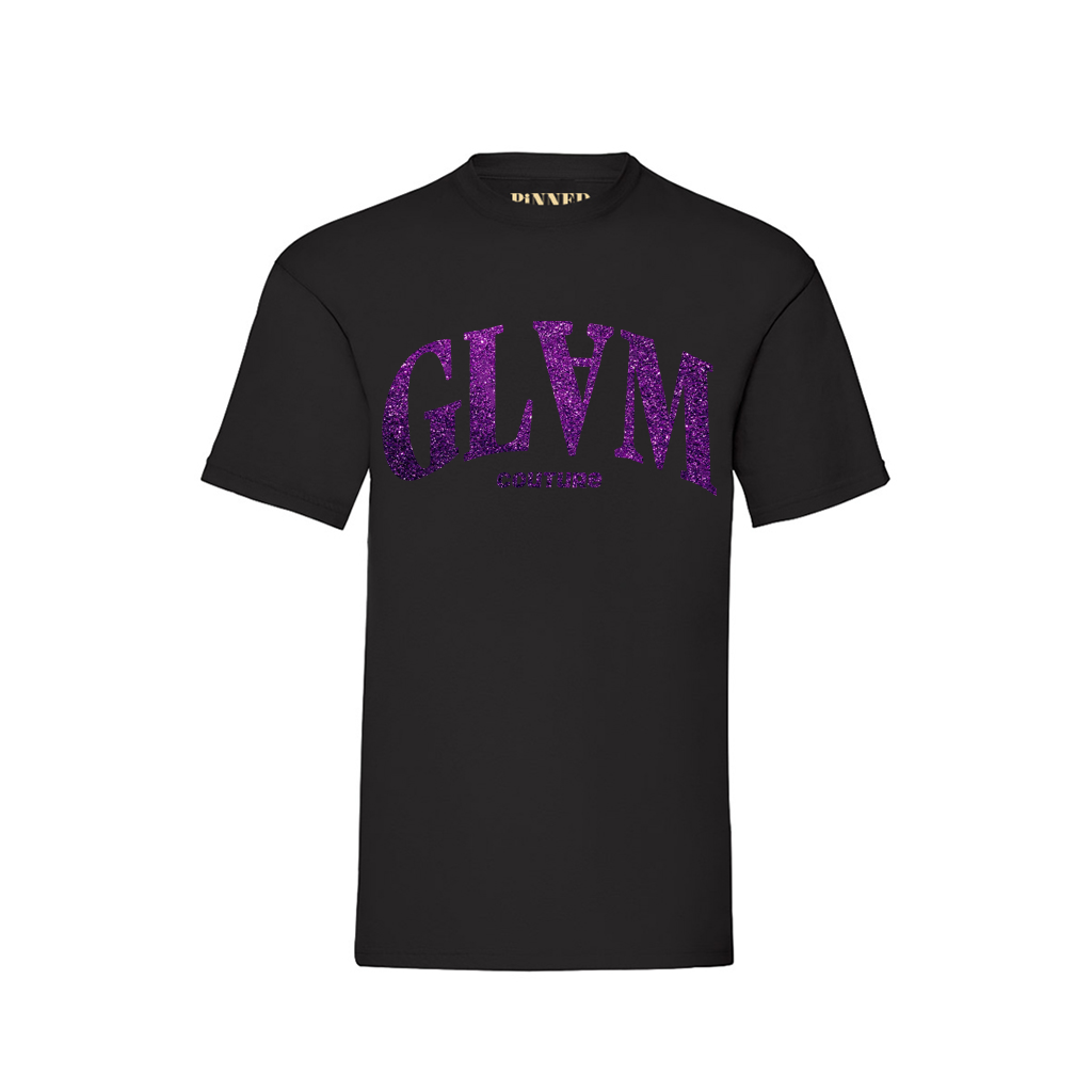 T-Shirt Glam Purple Glitter - Schwarz