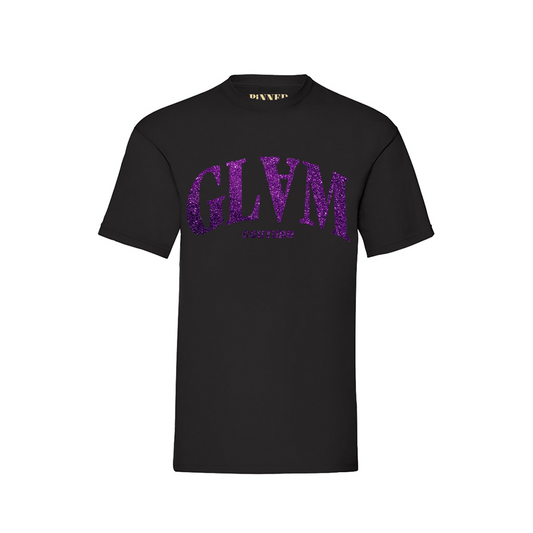 T-Shirt Glam Purple Glitter - Schwarz - HOLE-X-WORLD