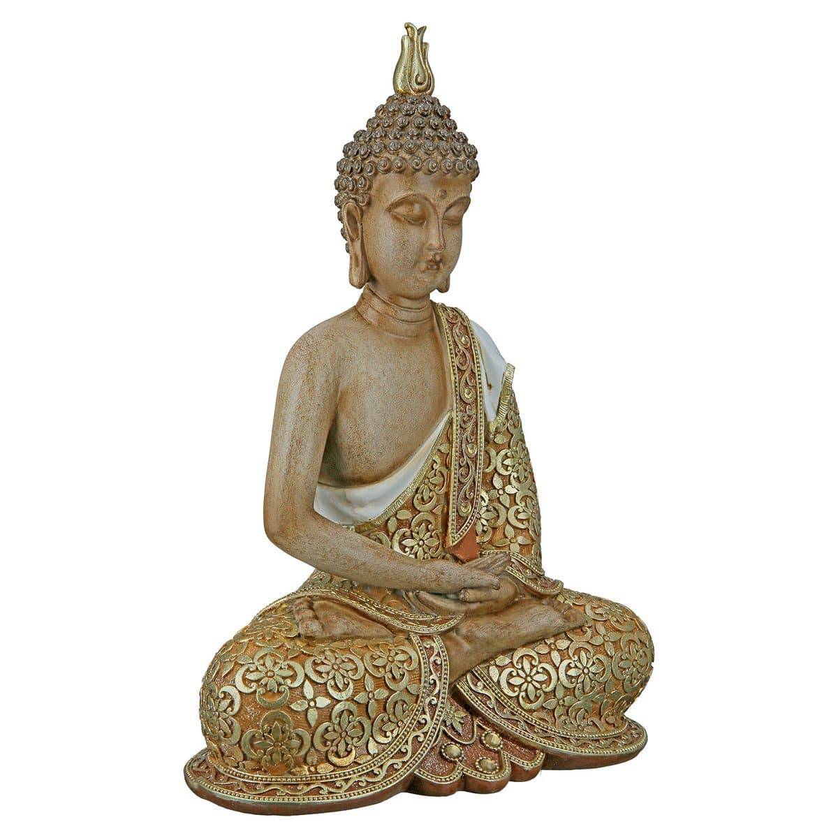 Skulptur, Figur, Objekt Buddha-MANGALA in braun-Gold aus POLY - HOLE-X-WORLD