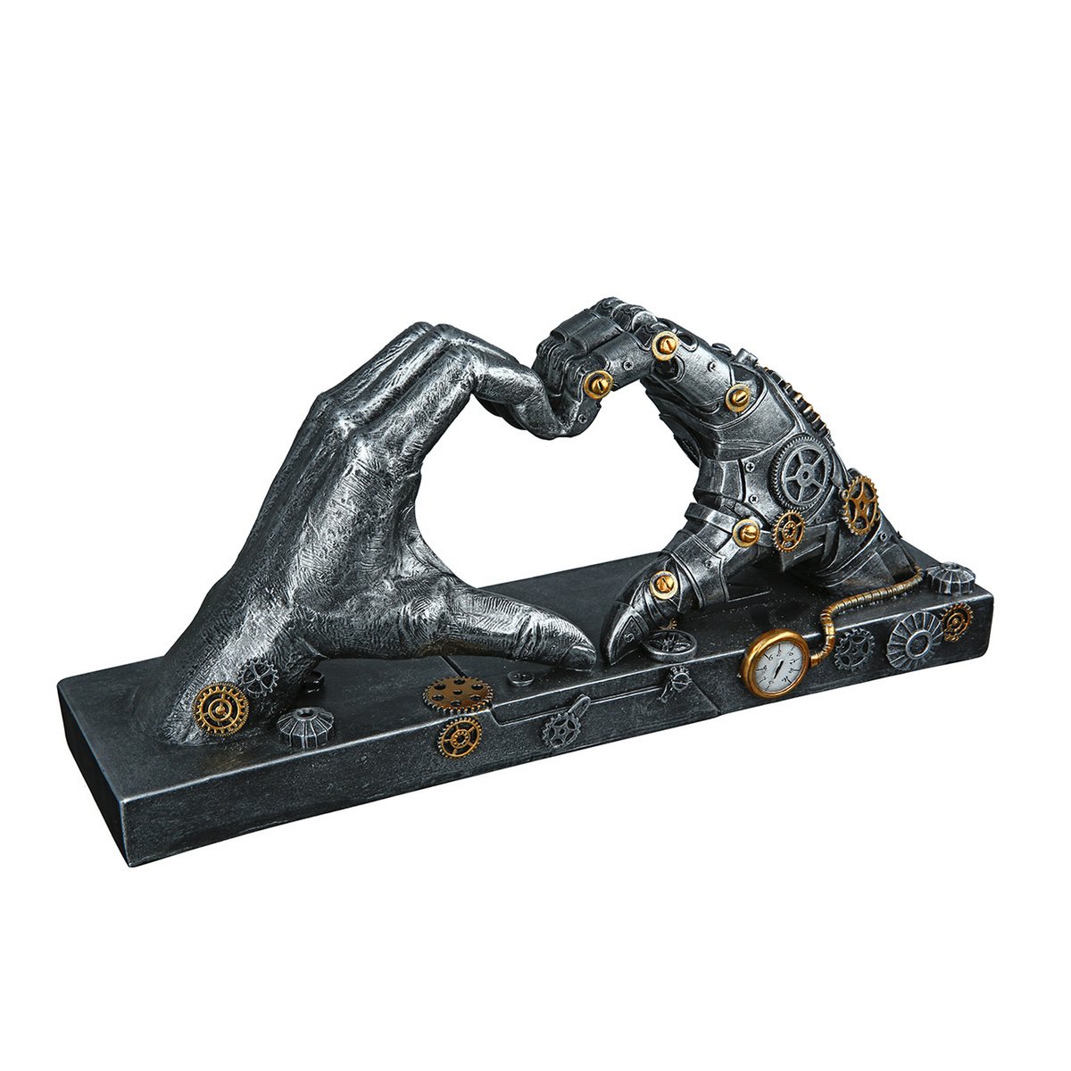 Poly Skulptur "Steampunk Hand"