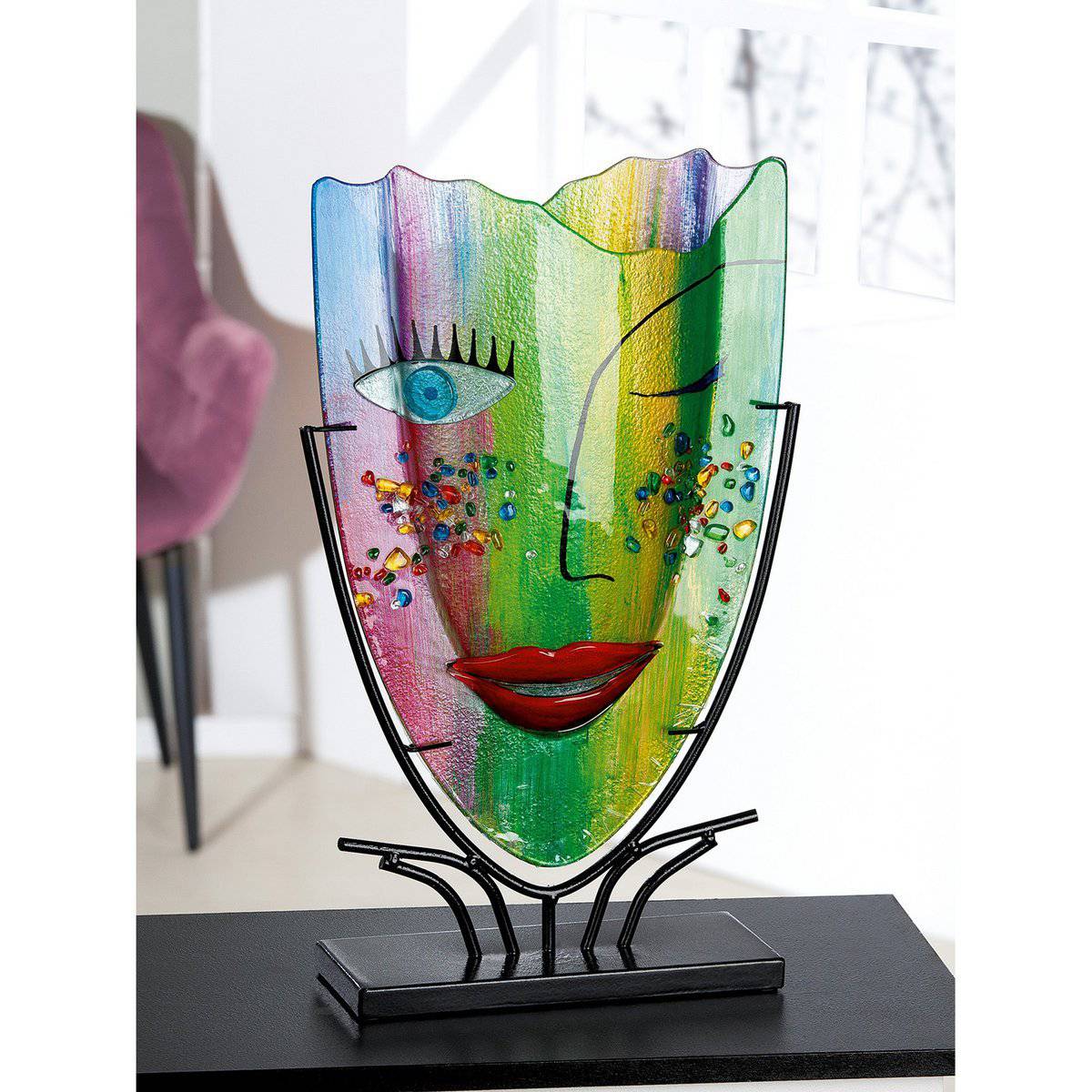 Glasart ovale Designvase Face "Amour" - HOLE-X-WORLD