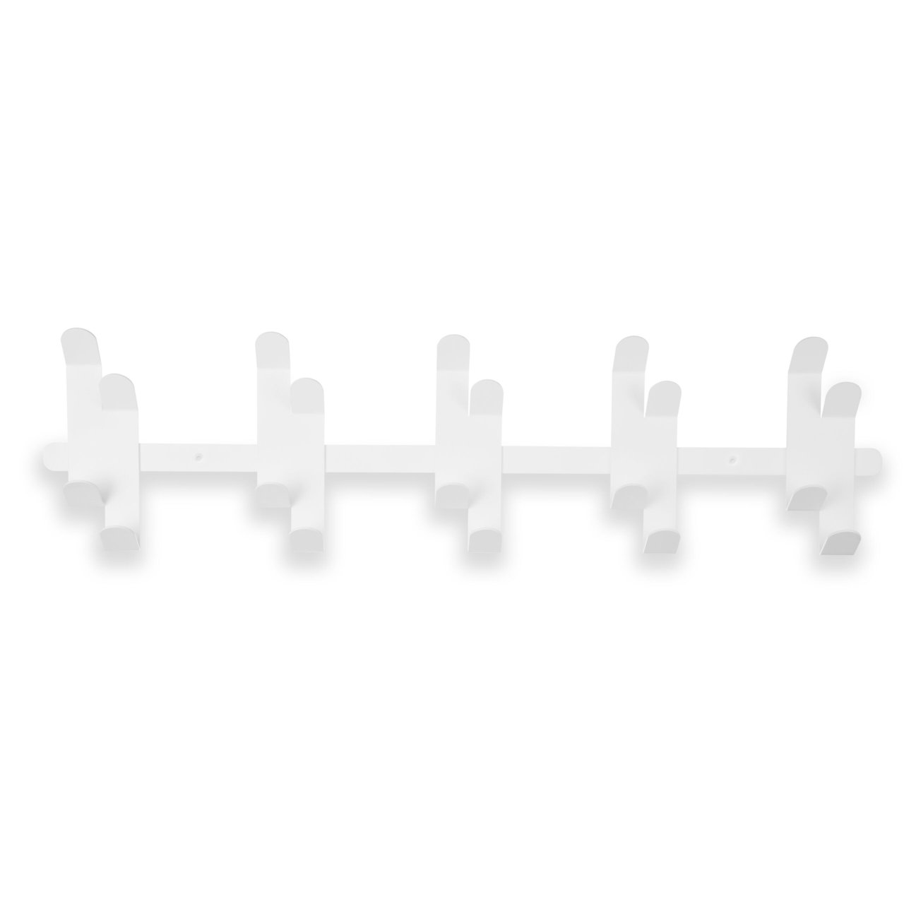 GORILLZ Origami - Wall Coat Rack - 10 Double - Coat Rack Hooks - White