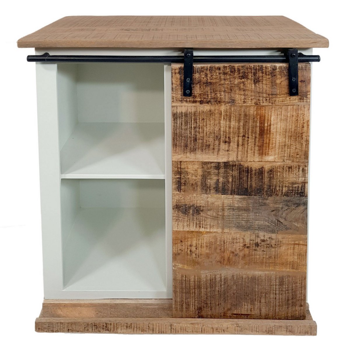 Barschrank B 72 H 80 cm Weinregal Wein Schrank Hausbar Weinbar Anrichte California weiß Mangoholz