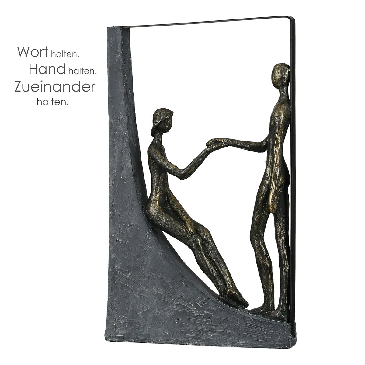 Poly Skulptur "Holding Hands" bronze