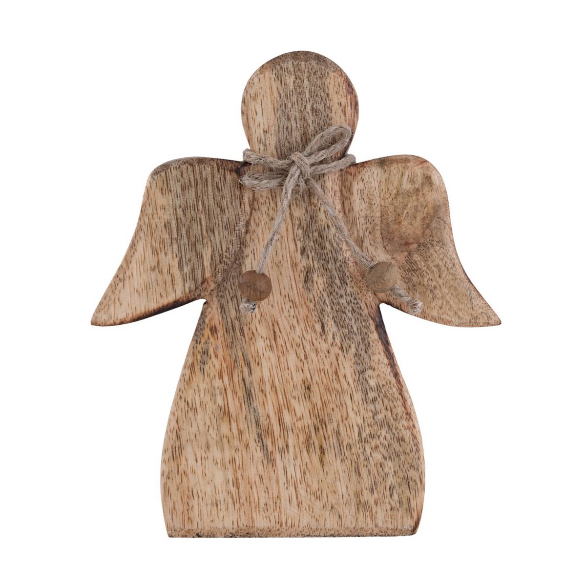 Dekofigur Engel Holzfigur 15x13cm Glücksengel Weihnachtsdekoration Mangoholz