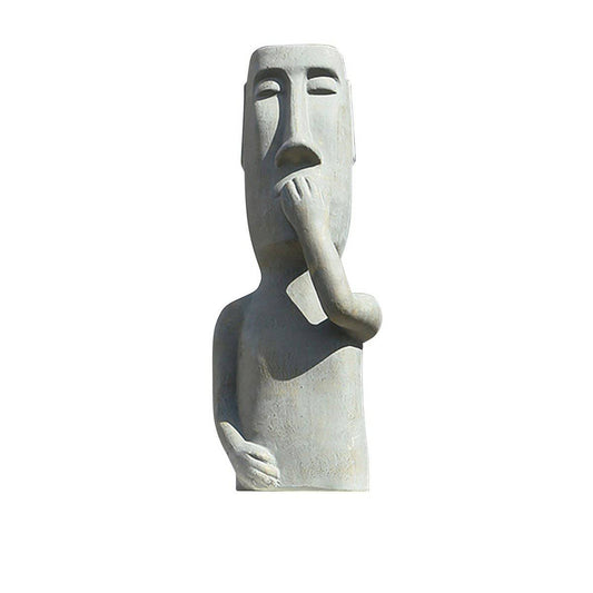 Skulptur, Figur NICHTS SAGEN in grau aus Magnesia - HOLE-X-WORLD