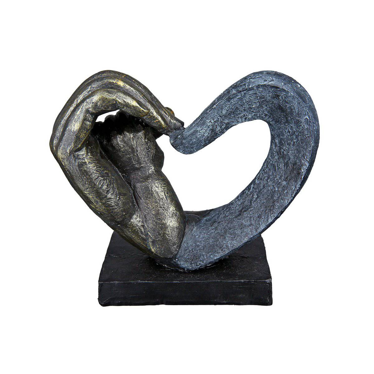 Skulptur, Figur, Objekt, Geschenk HANDS OF LOVE in GRAU/BRONZE aus Poly - HOLE-X-WORLD