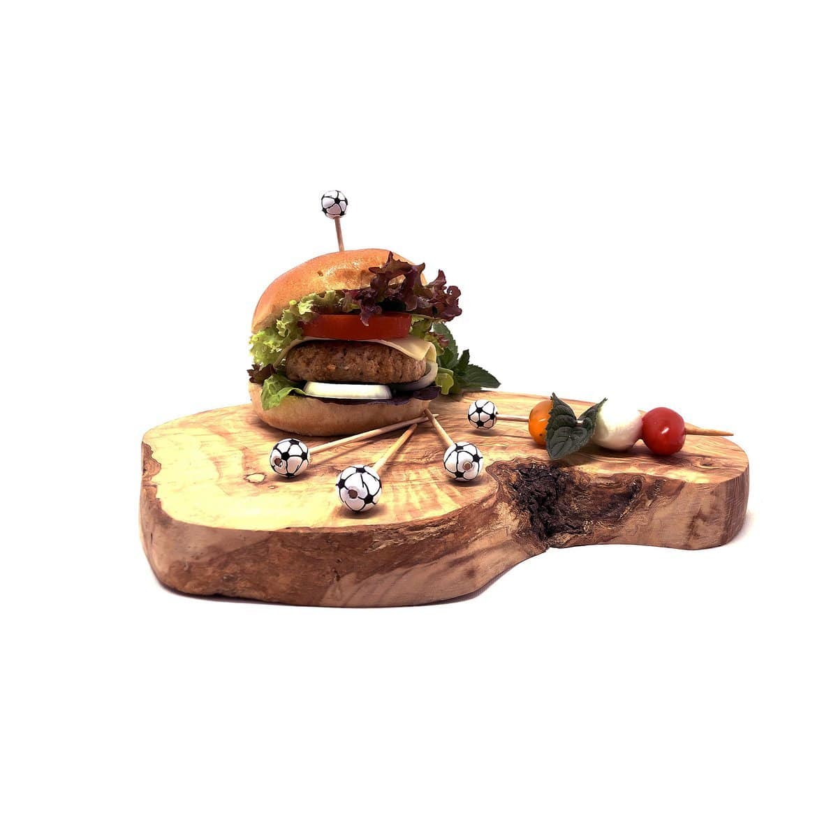 10x Spieße für  Hamburger mit Mini-Fußball - HOLE-X-WORLD