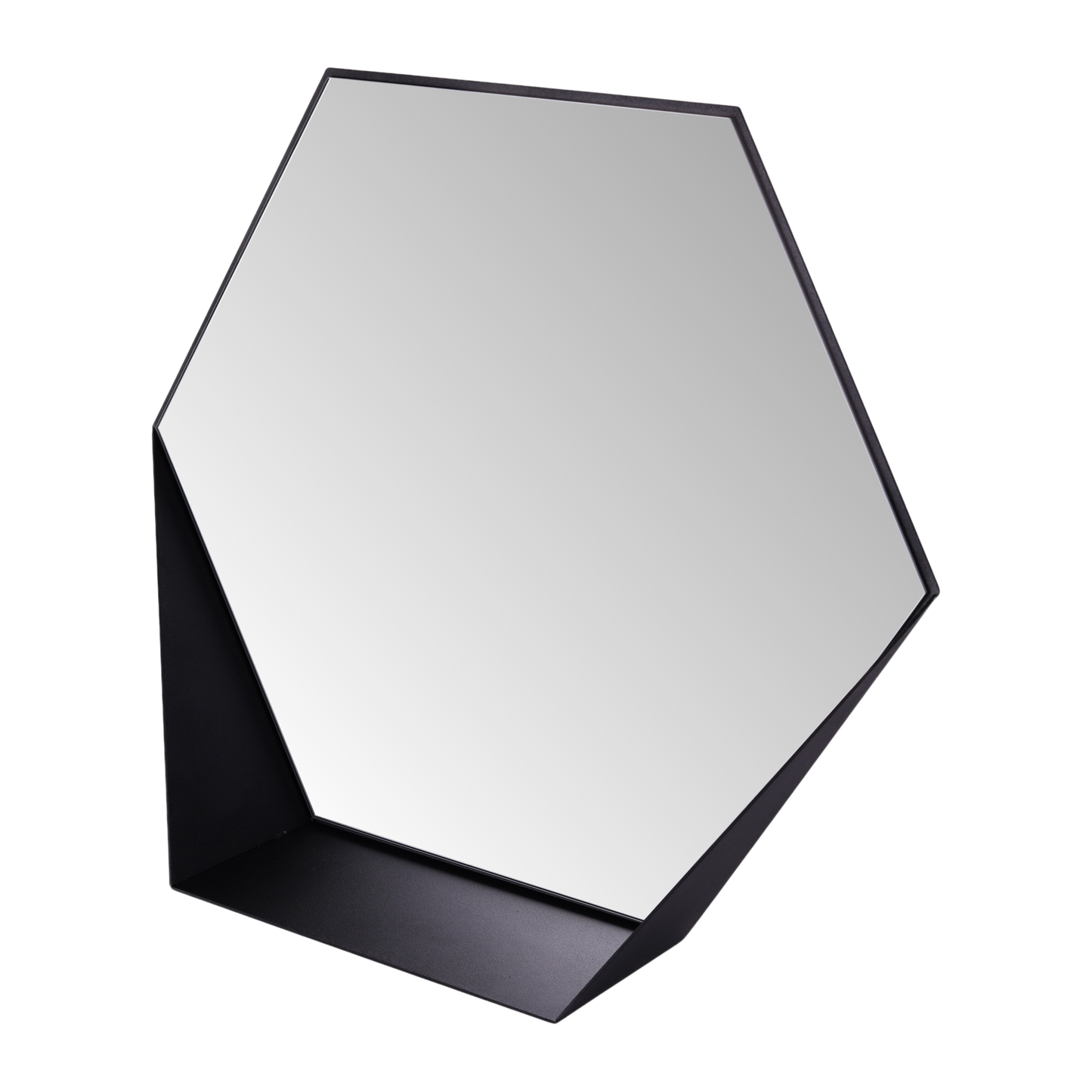 GORILLZ Hive Wall Mirror with Shelf - Hexagon Mirror - 60 x 52 cm - Industrial Black