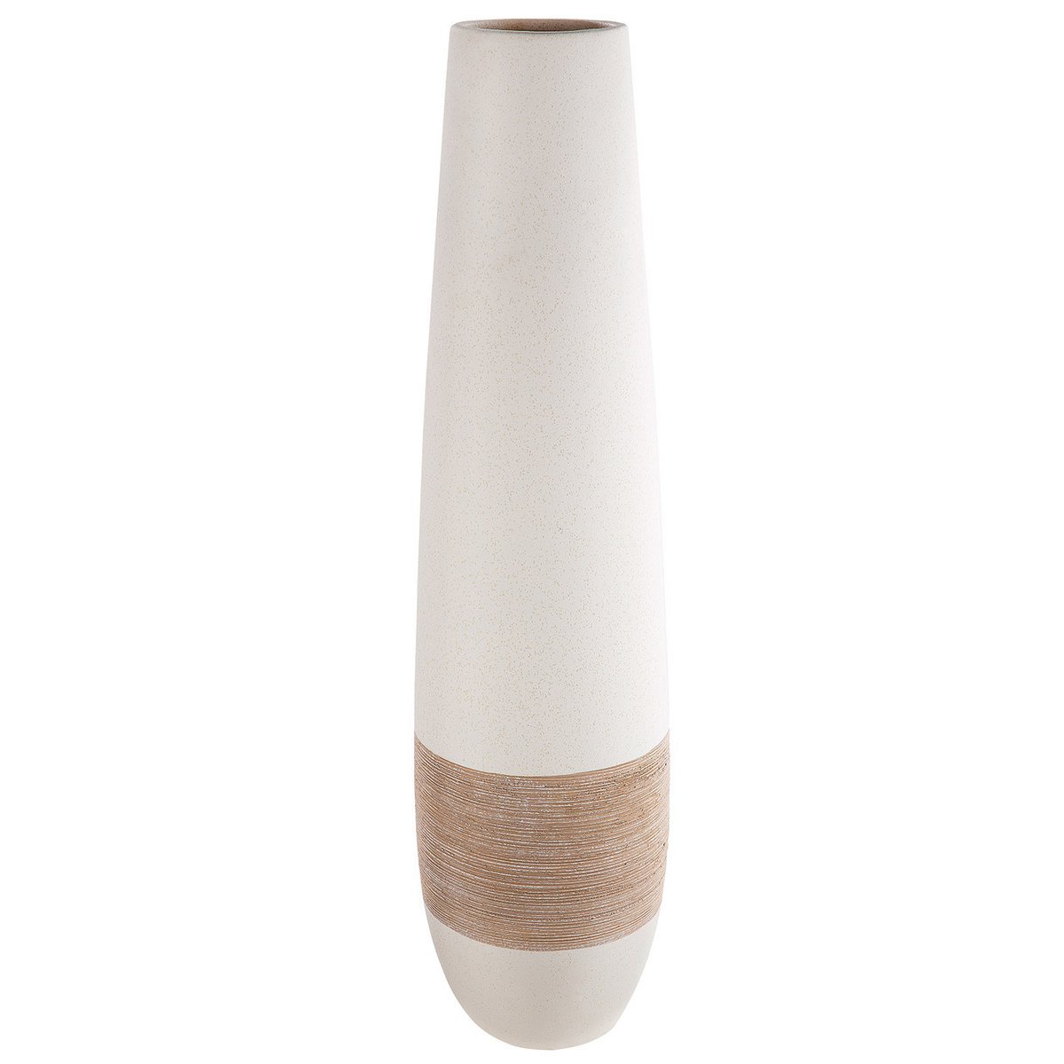 Vase, Blumenvase, Bodenvase OLBIA in weiß-creme aus Keramik