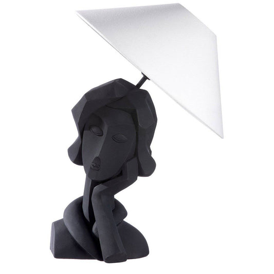 Lampe, Leuchte, Figur, Dekoration, Skulptur DAME JOLIE mit Schirm in SCHWARZ - HOLE-X-WORLD