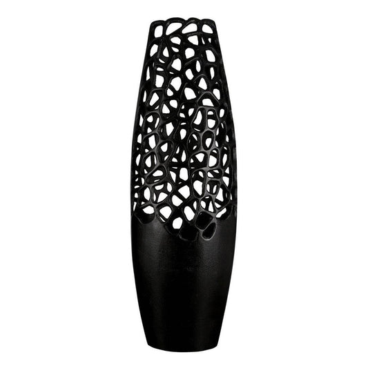 Vase, Blumenvase OSAKA in schwarz aus Aluminium - HOLE-X-WORLD