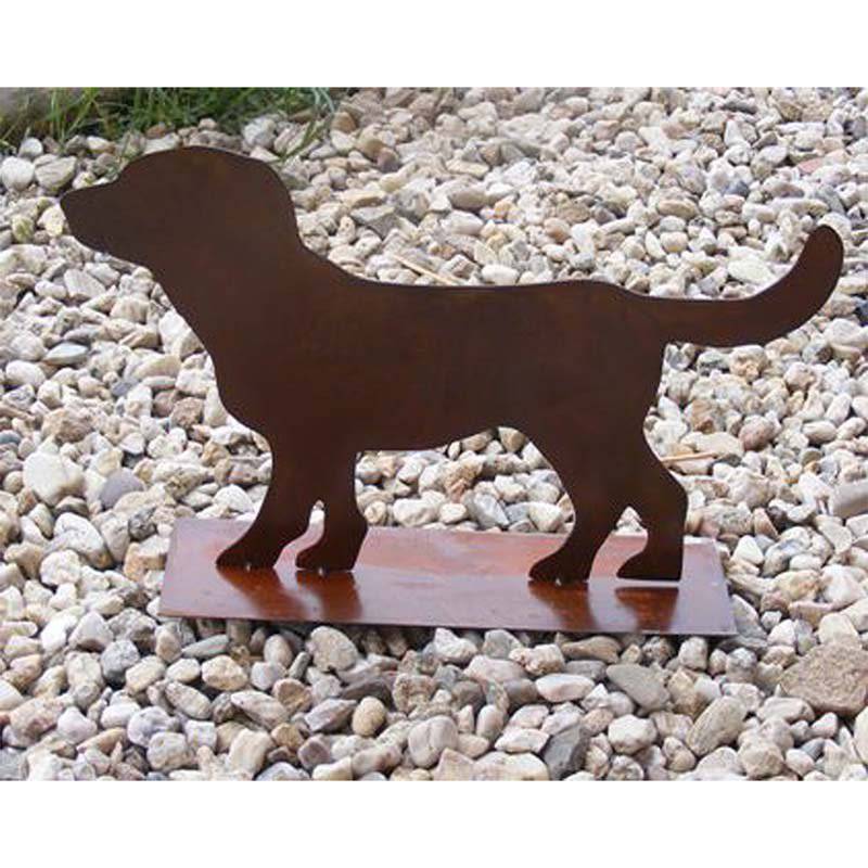 Metalldeko Hund "Lumpi" in Edelrost | 32 cm x 50 cm | - HOLE-X-WORLD