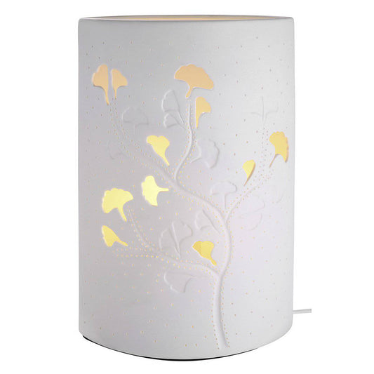 Porzellan Lampe Ellipse "Ginkgo" - HOLE-X-WORLD