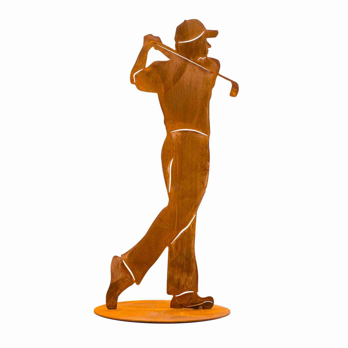 Rostige Golfspieler Deko Figur | Vatertag Geschenk | Edelrost Golfer Skulptur