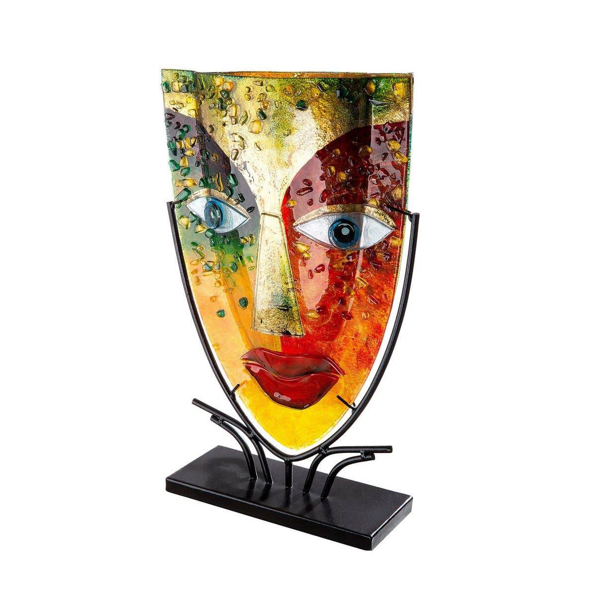 Glasart ovale Designvase Face "Blue Eye" - HOLE-X-WORLD