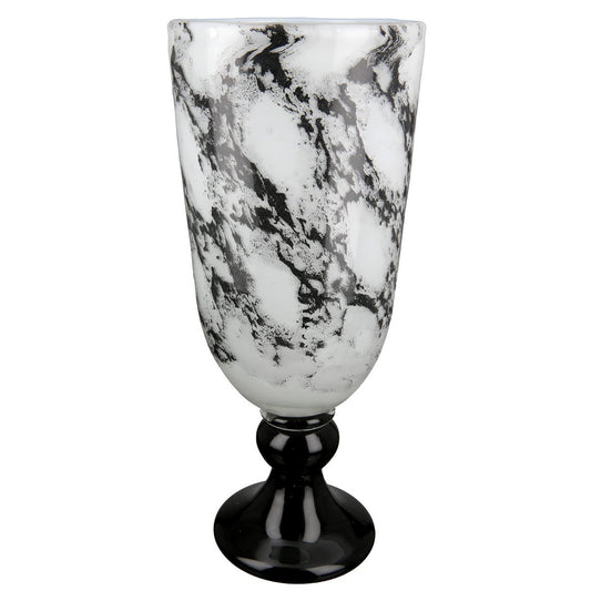 Vase, Blumenvase, Pokal TROPHY aus Glas in Marmoroptik