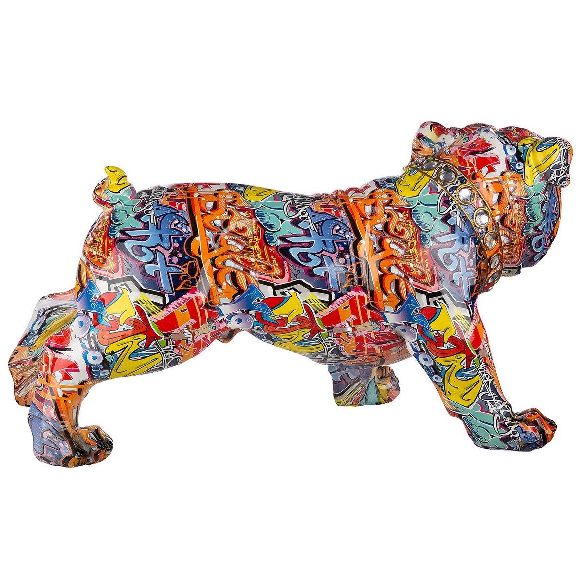 Skulptur, Figur, Hund XL Bulldogge Street Art aus Poly