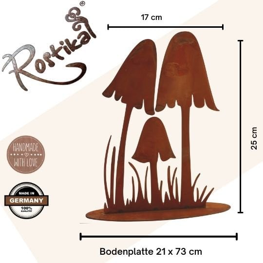 Rost Deko Pilze | auf Bodenplatte oder auf Stab | Herbstdeko Ideen aus Metall