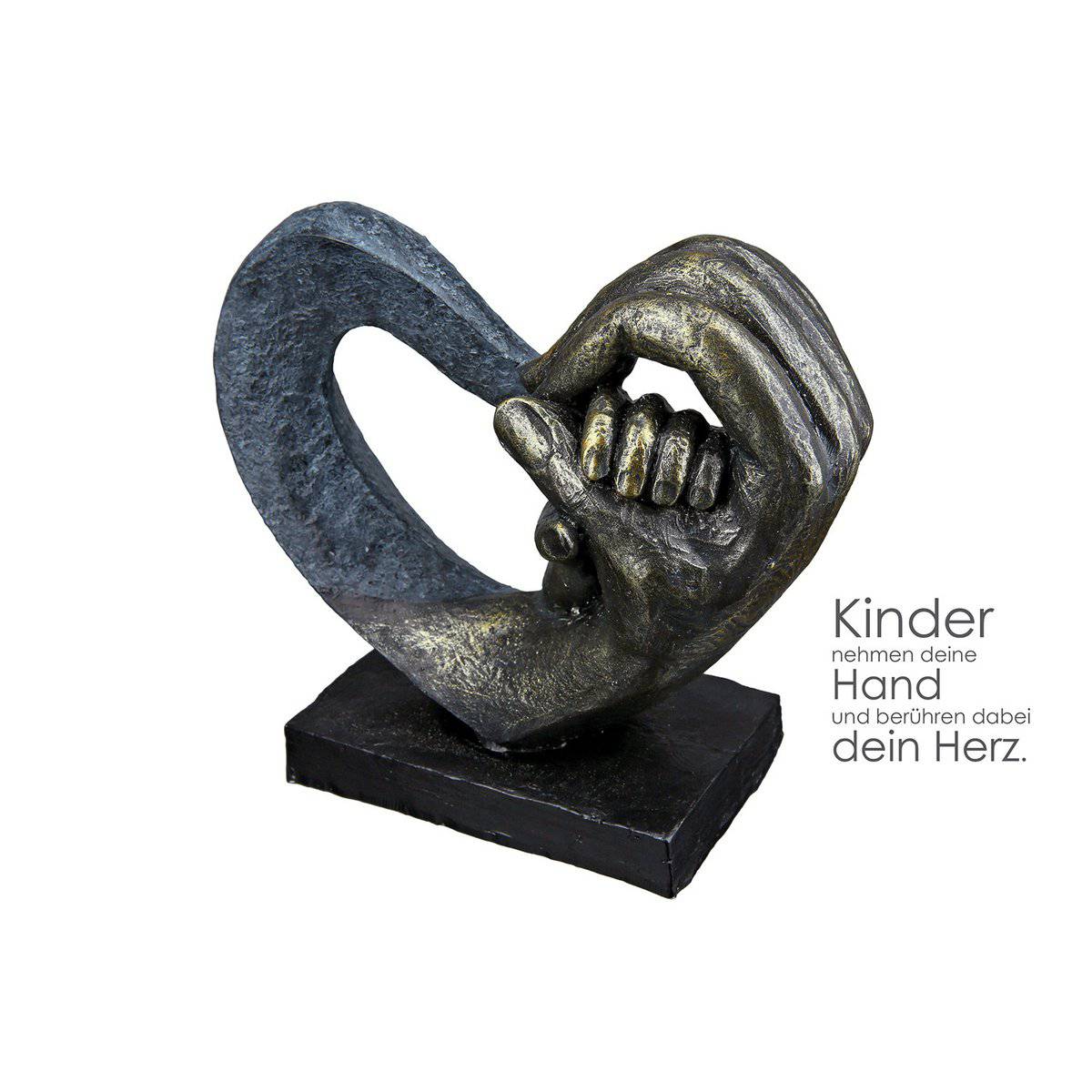 Skulptur, Figur, Objekt, Geschenk HANDS OF LOVE in GRAU/BRONZE aus Poly - HOLE-X-WORLD