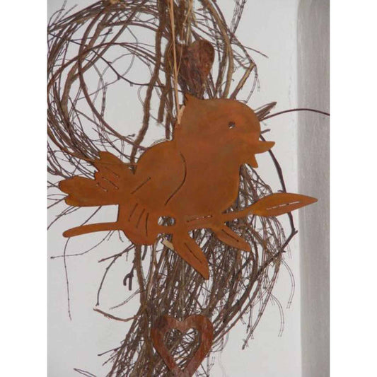 Hanging decoration bird Hansi | Rust decorative garden figure - HOLE-X-WORLD