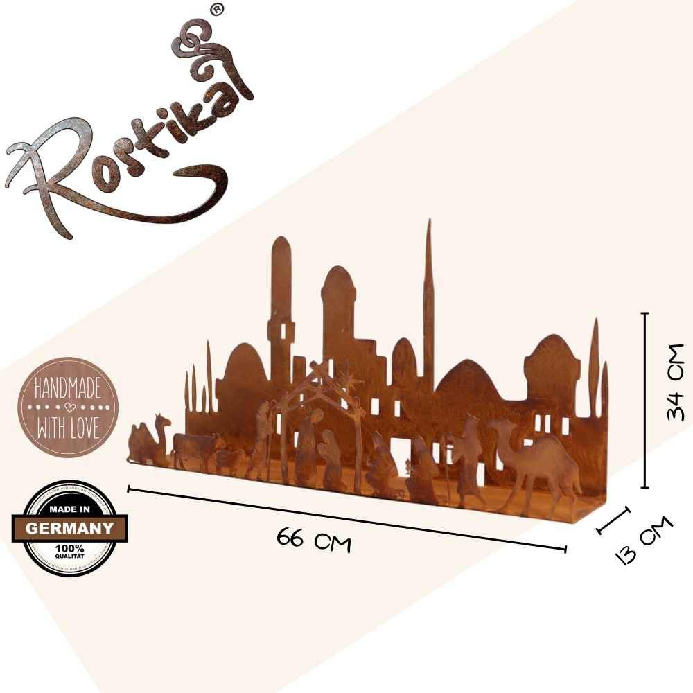 Weihnachten | Kerzenhalter /Weihnachtskrippe Kerzenständer | in zwei Größen | Rost Deko - HOLE-X-WORLD