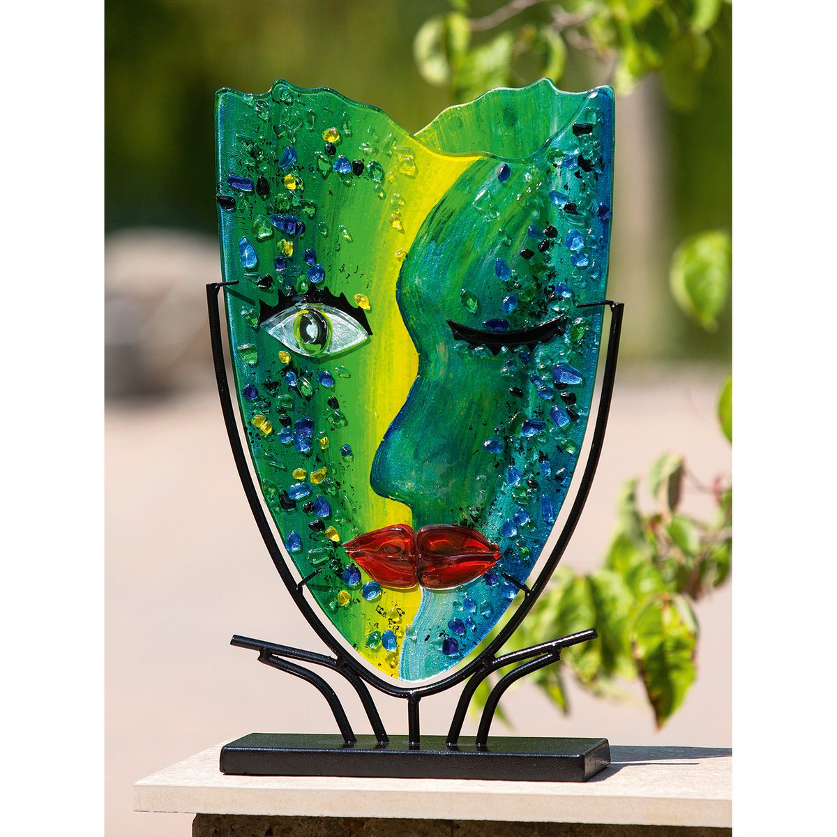 Glasart ovale Designvase Face "Twinkle"