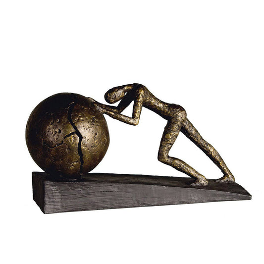 Poly Skulptur "Heavy Ball" bronzefarben H21,5cm - HOLE-X-WORLD