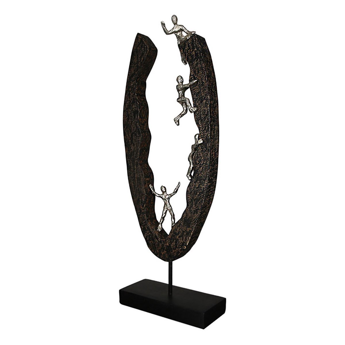 Aluminium/Holz Skulptur "Succeed" silber H.59cm