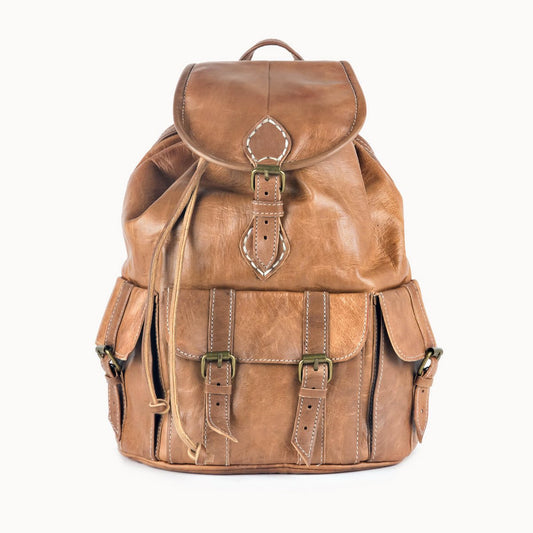 DOENYA Lederrucksack 'Heidi' aus natürlich gegerbtem Saffianleder idealer Rucksack für zu Hause und unterwegs