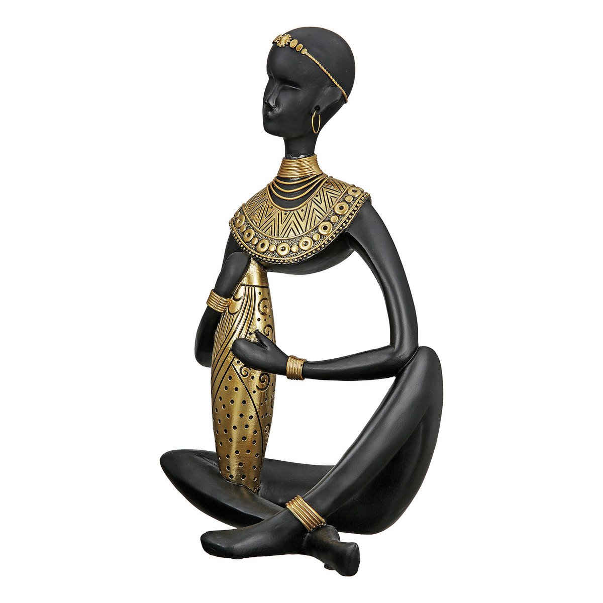 Skulptur, Figur AMARI in GOLD-schwarz, aus Poly